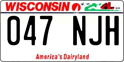 WI license plate 047NJH