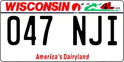 WI license plate 047NJI