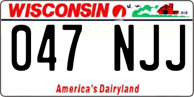 WI license plate 047NJJ
