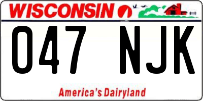 WI license plate 047NJK