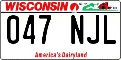 WI license plate 047NJL