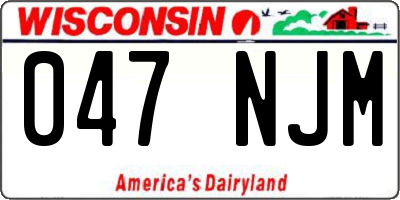WI license plate 047NJM