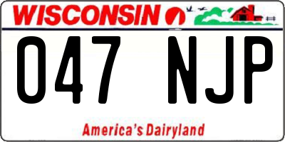 WI license plate 047NJP