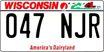 WI license plate 047NJR
