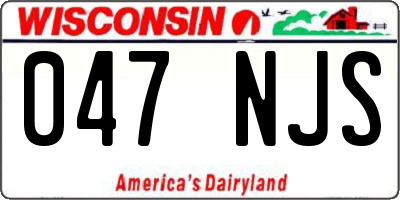 WI license plate 047NJS
