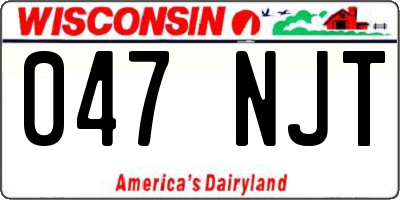 WI license plate 047NJT