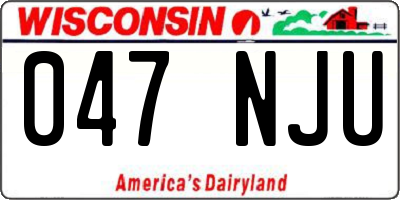 WI license plate 047NJU