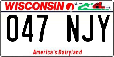 WI license plate 047NJY