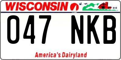 WI license plate 047NKB