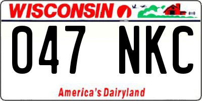 WI license plate 047NKC