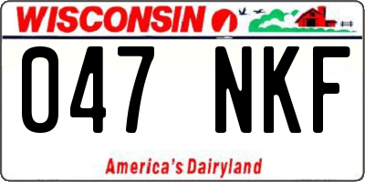 WI license plate 047NKF