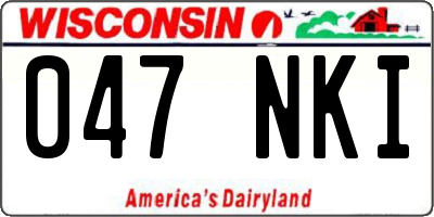 WI license plate 047NKI