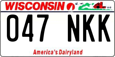 WI license plate 047NKK