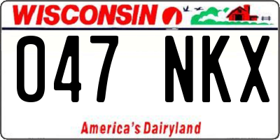 WI license plate 047NKX