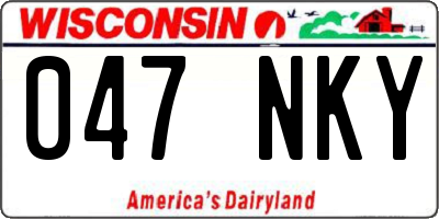 WI license plate 047NKY