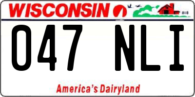 WI license plate 047NLI