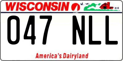 WI license plate 047NLL
