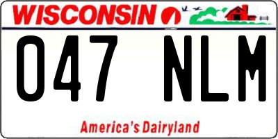 WI license plate 047NLM