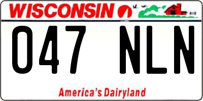 WI license plate 047NLN
