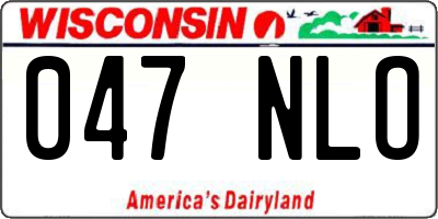 WI license plate 047NLO