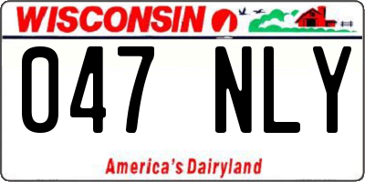 WI license plate 047NLY