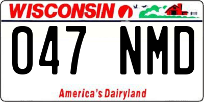 WI license plate 047NMD