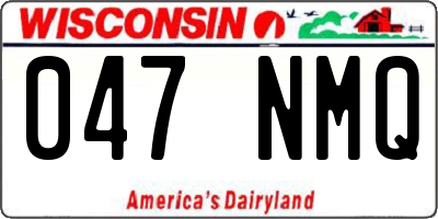 WI license plate 047NMQ