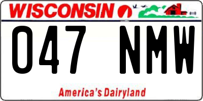 WI license plate 047NMW