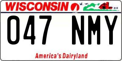 WI license plate 047NMY