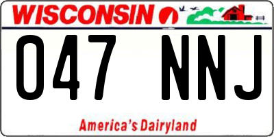 WI license plate 047NNJ