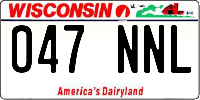 WI license plate 047NNL