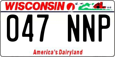 WI license plate 047NNP