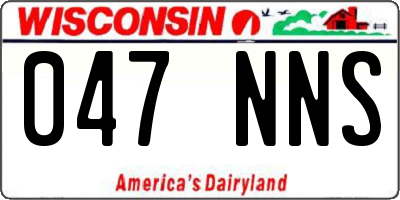 WI license plate 047NNS