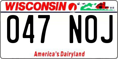 WI license plate 047NOJ