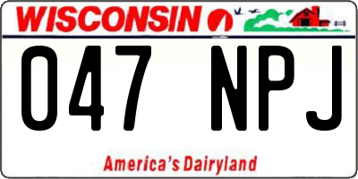 WI license plate 047NPJ