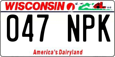 WI license plate 047NPK