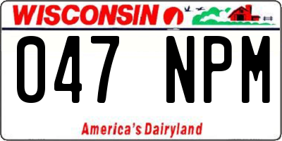 WI license plate 047NPM
