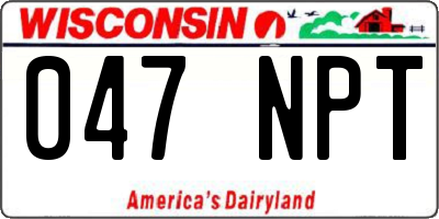 WI license plate 047NPT
