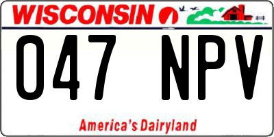 WI license plate 047NPV