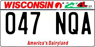 WI license plate 047NQA