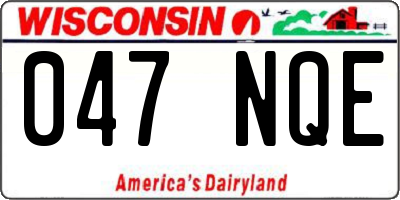 WI license plate 047NQE