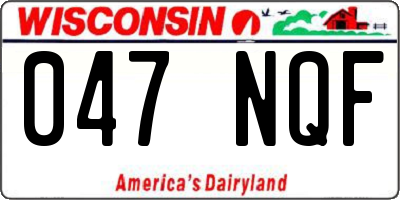 WI license plate 047NQF