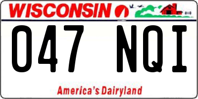 WI license plate 047NQI