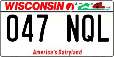 WI license plate 047NQL