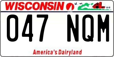 WI license plate 047NQM