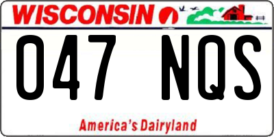 WI license plate 047NQS