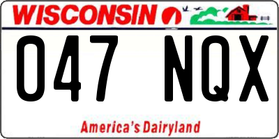 WI license plate 047NQX