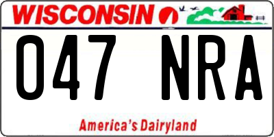 WI license plate 047NRA