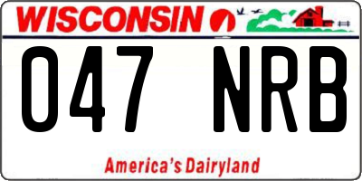 WI license plate 047NRB