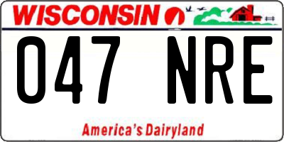 WI license plate 047NRE
